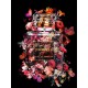 Glasschilderij  Eau de Parfum fles no 5 rode bloemen- 429